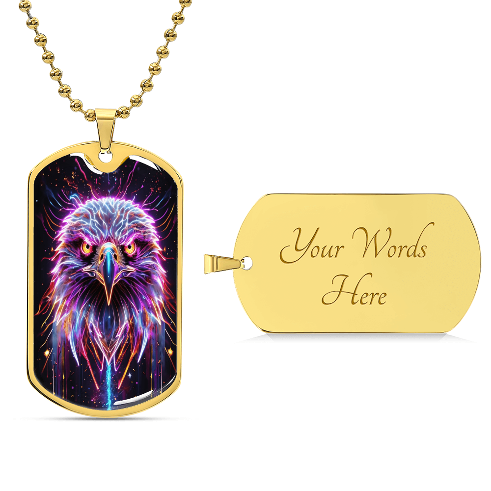 Electric Eagle USA Graphic Dog Tags Necklace