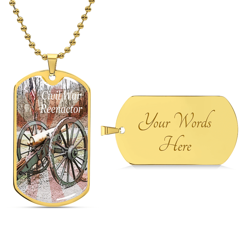 Civil War Reenactor Graphic Dog Tags Necklace