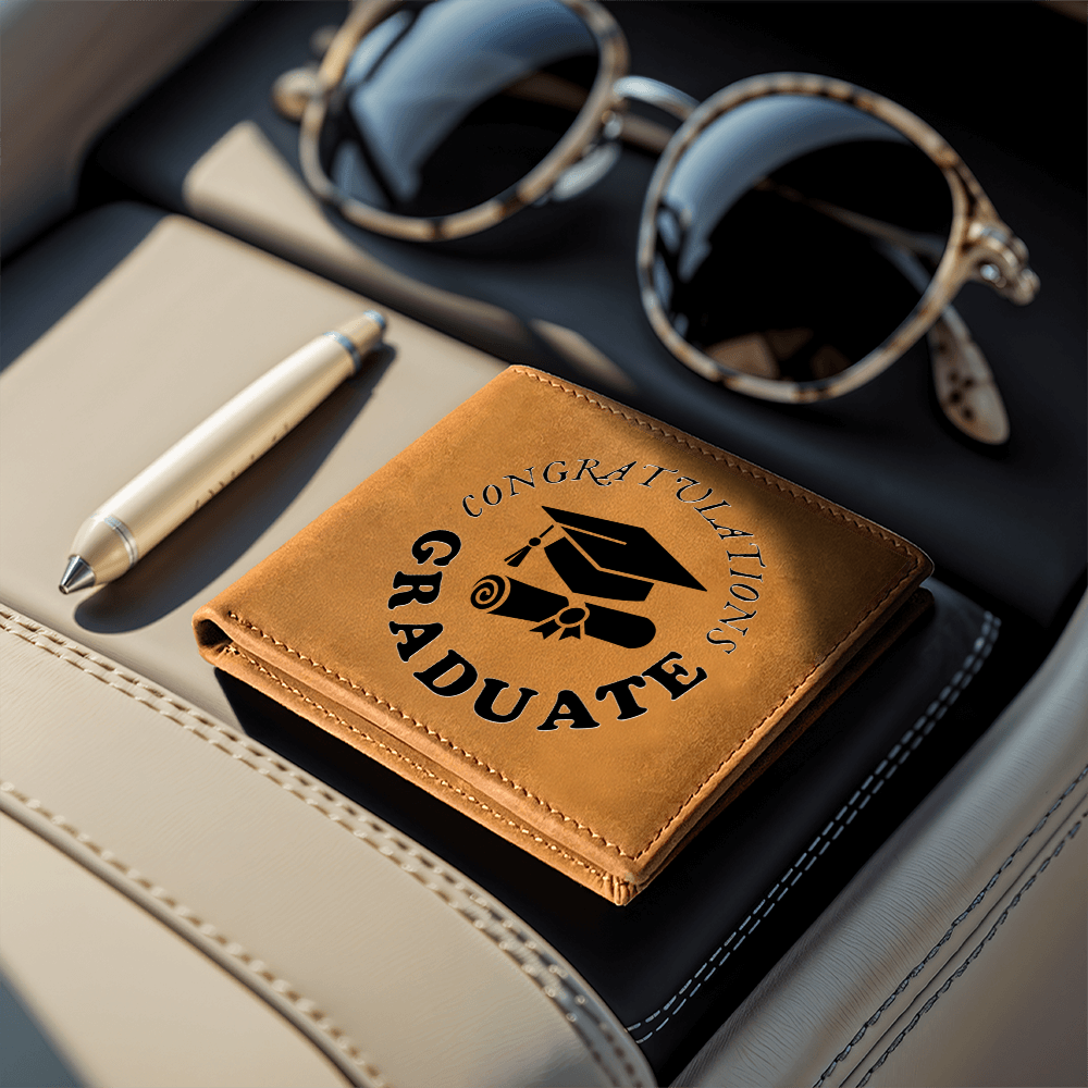 Congratulations Graduate Graphic Leather Wallet