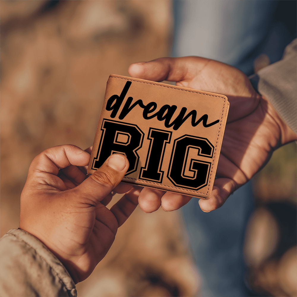 Dream Big Motivational Graduation Graphic Leather Wallet