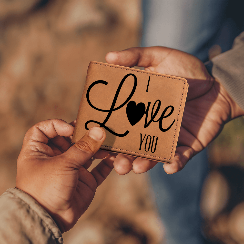 I Love You Graphic Genuine Leather Wallet