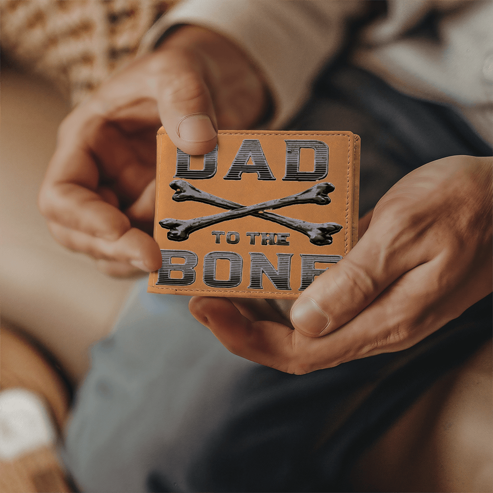 Dad to the Bone Brown Graphic Leather Wallet