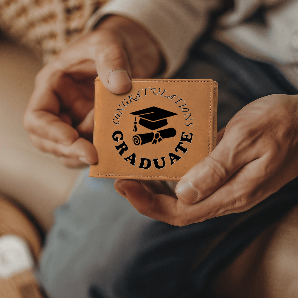 Congratulations Graduate Graphic Leather Wallet