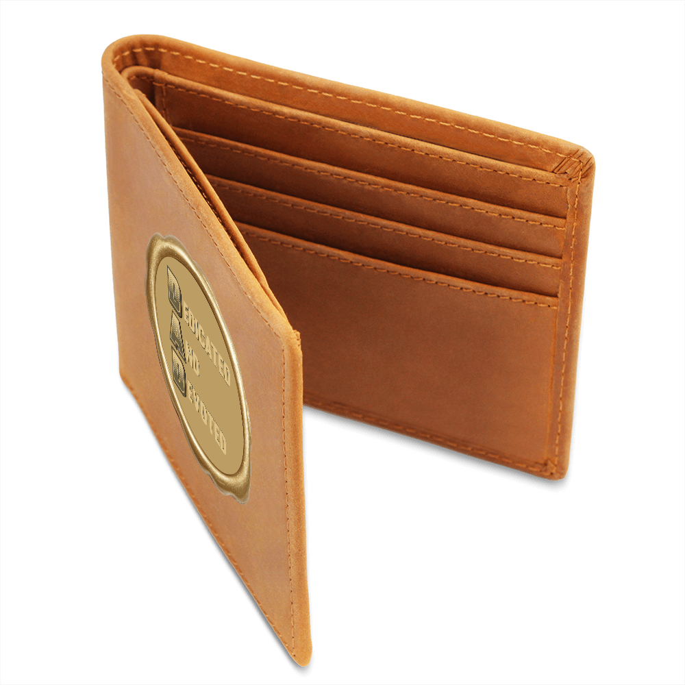 Dedicated and Devoted DAD Golden Seal Graphic Leather Wallet