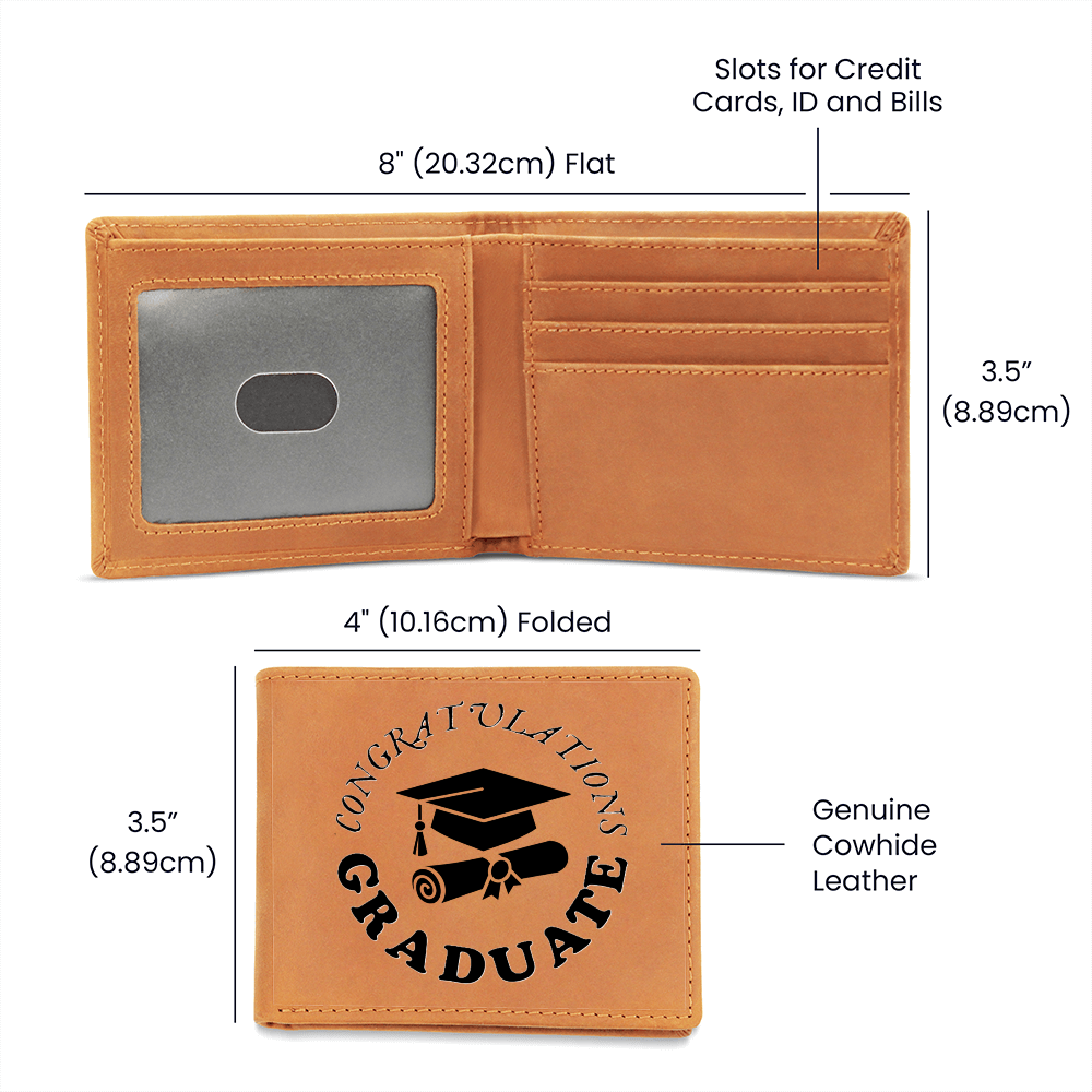 Congratulations Graduate Graphic Leather Wallet
