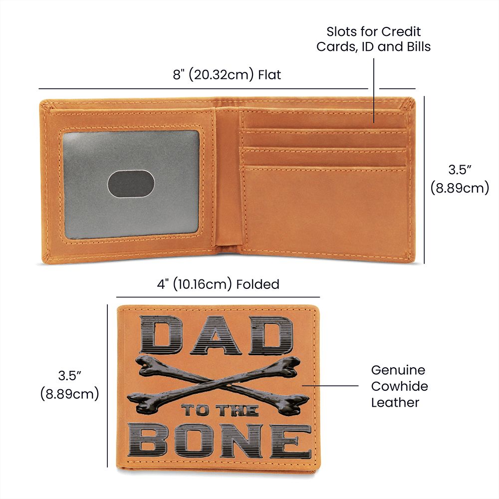 Dad to the Bone Brown Graphic Leather Wallet