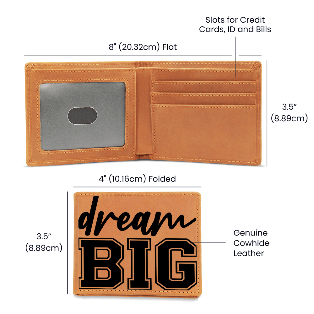 Dream Big Motivational Graduation Graphic Leather Wallet