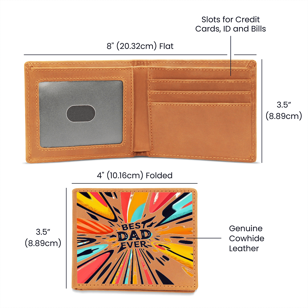 Best Dad Ever Colorful Streaks Graphic Leather Wallet