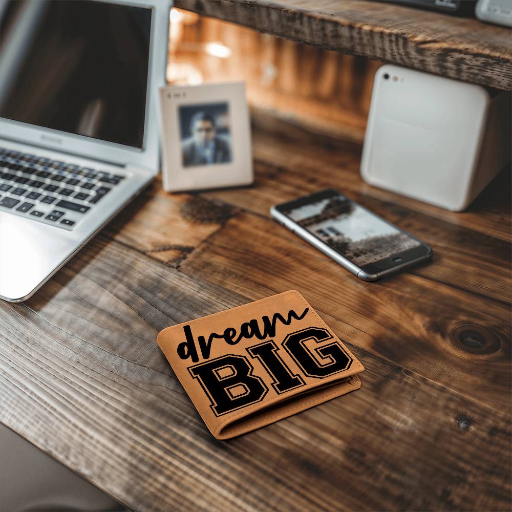 Dream Big Motivational Graduation Graphic Leather Wallet