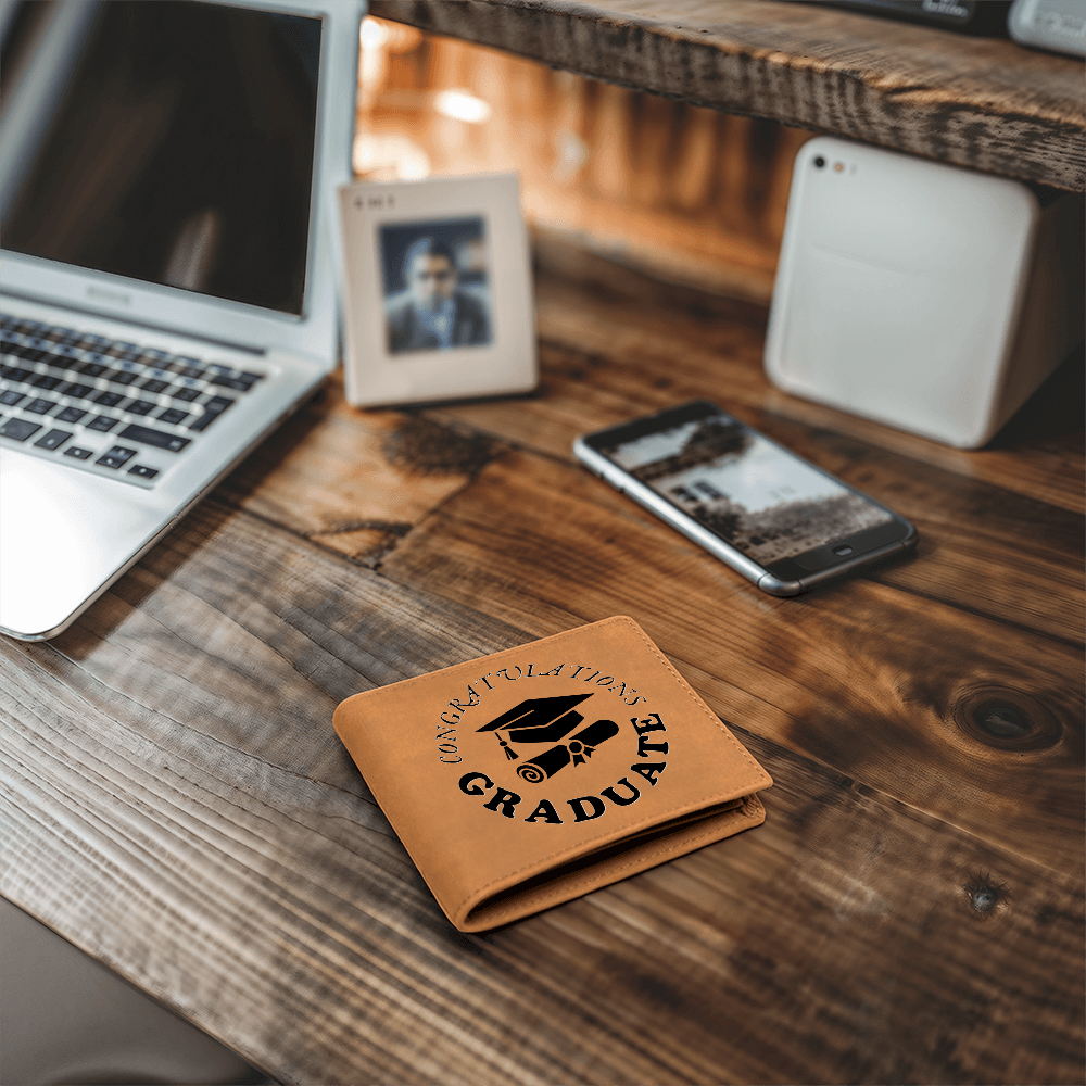 Congratulations Graduate Graphic Leather Wallet