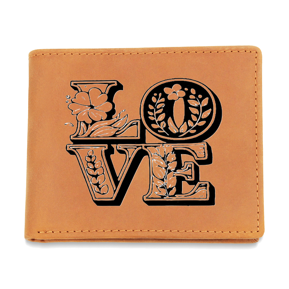 With Love Graphic Genuine Leather Wallet