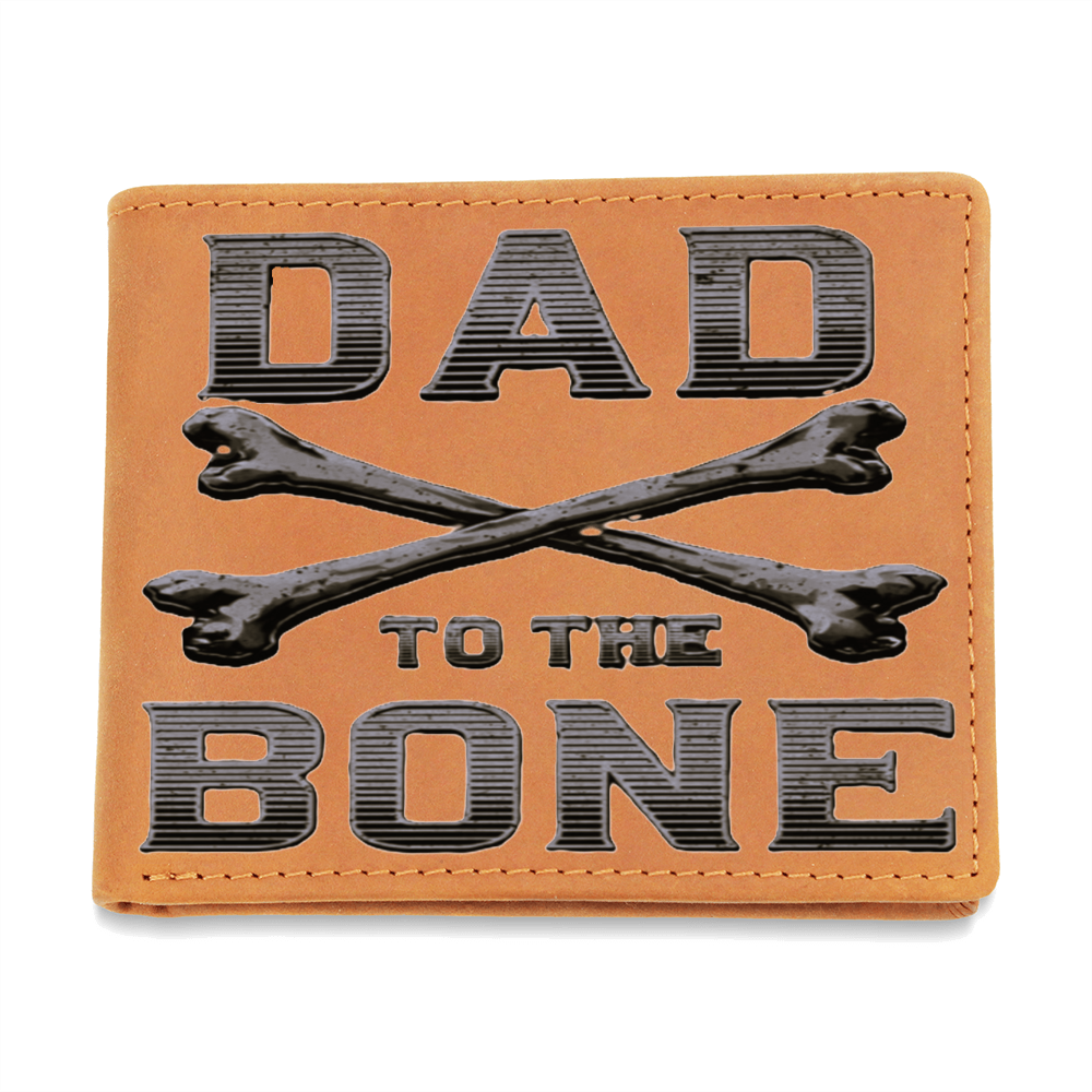 Dad to the Bone Brown Graphic Leather Wallet