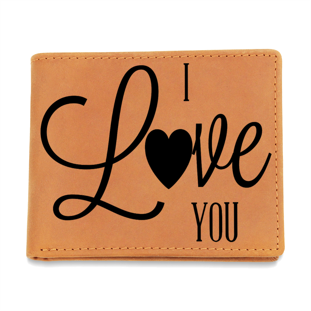 I Love You Graphic Genuine Leather Wallet