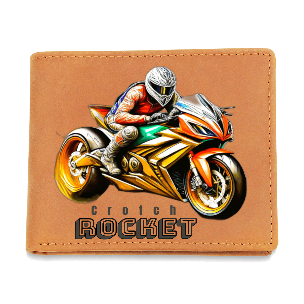 Crotch Rocket Motorcycle Rider Genuine Leather Wallet