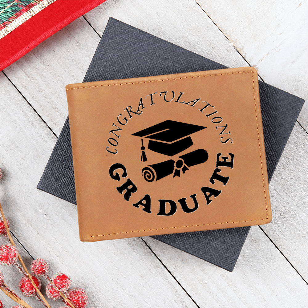 Congratulations Graduate Graphic Leather Wallet