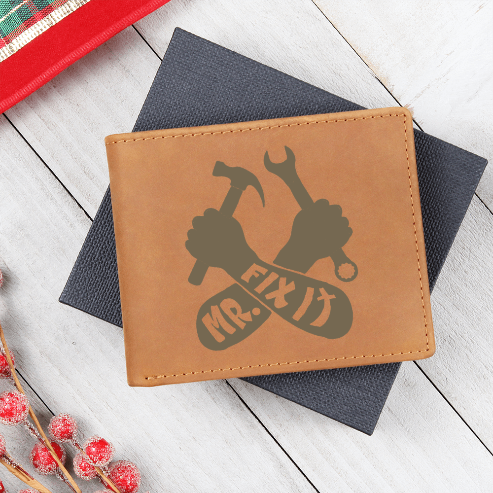 Mr. Fix It Mechanic Design Graphic Leather Wallet