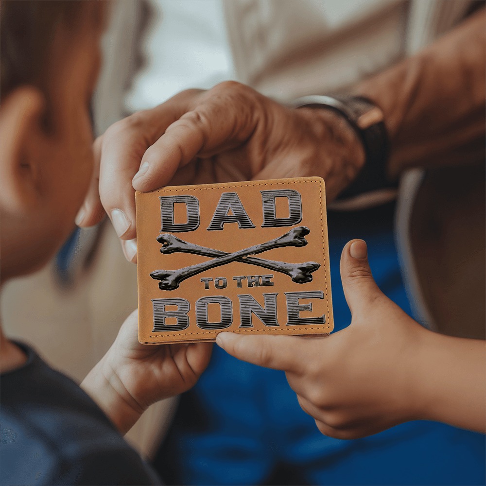 Dad to the Bone Brown Graphic Leather Wallet