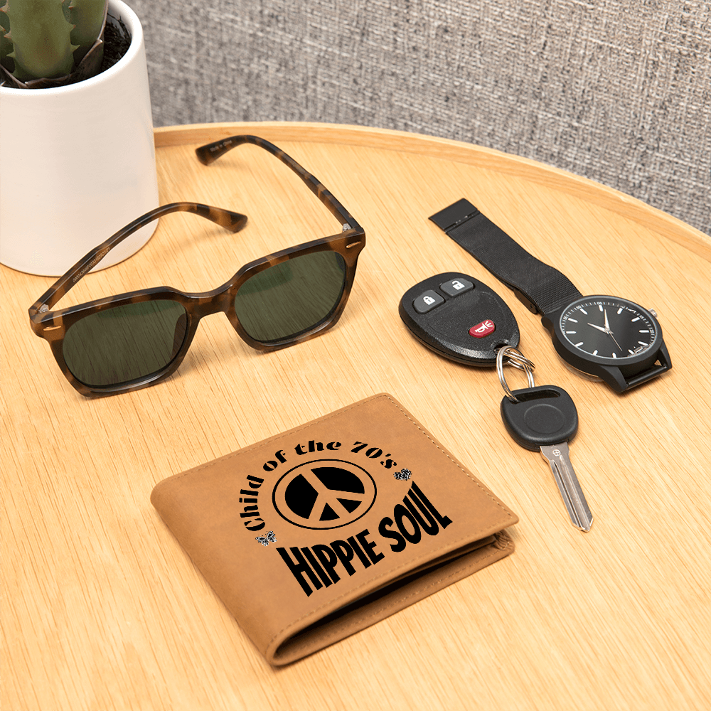 Child of the 70's Hippie Soul Graphic Leather Wallet