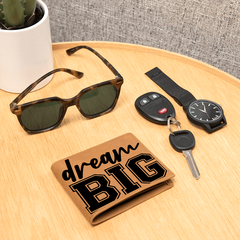 Dream Big Motivational Graduation Graphic Leather Wallet