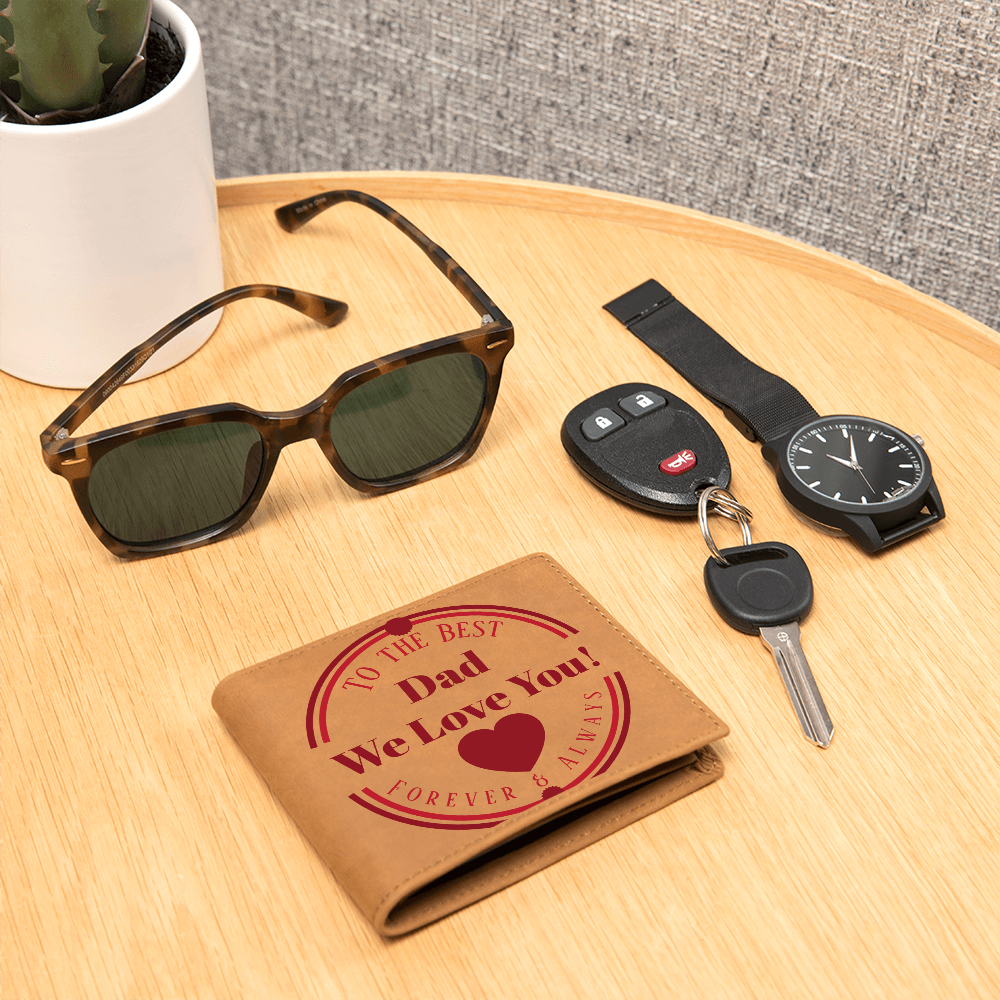 To the Best Dad We Love You Graphic Leather Wallet