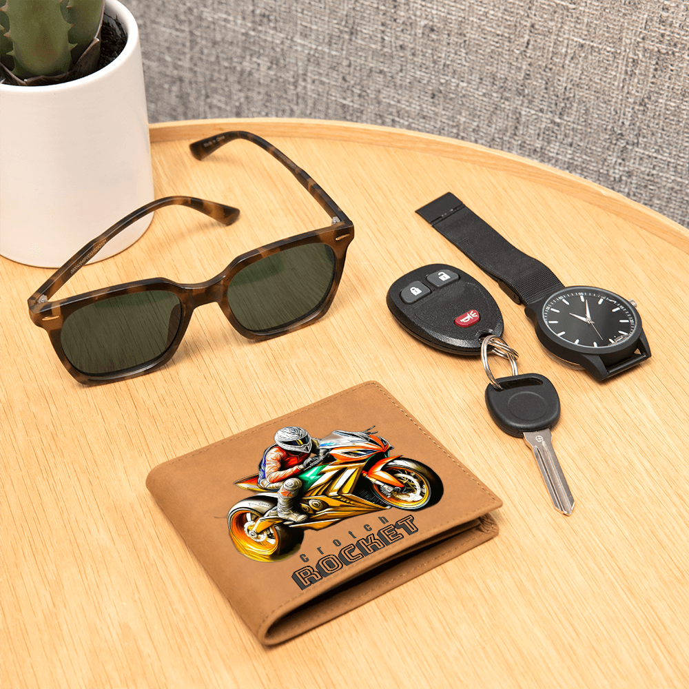 Crotch Rocket Motorcycle Rider Genuine Leather Wallet