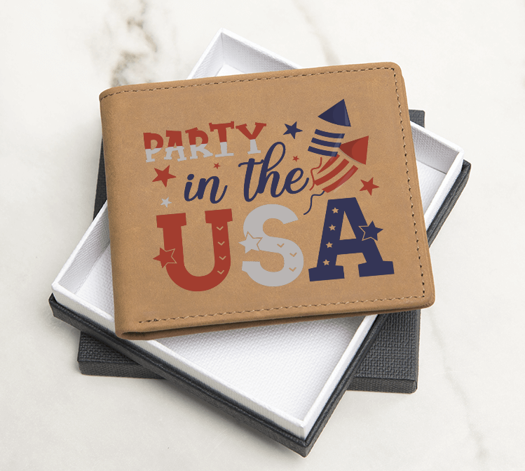 Party in the USA Genuine Leather Graphic Wallet