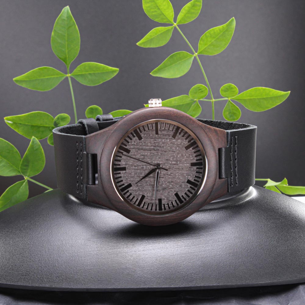 By His Wounds We Are Healed Faith Based Engraved Wooden Watch