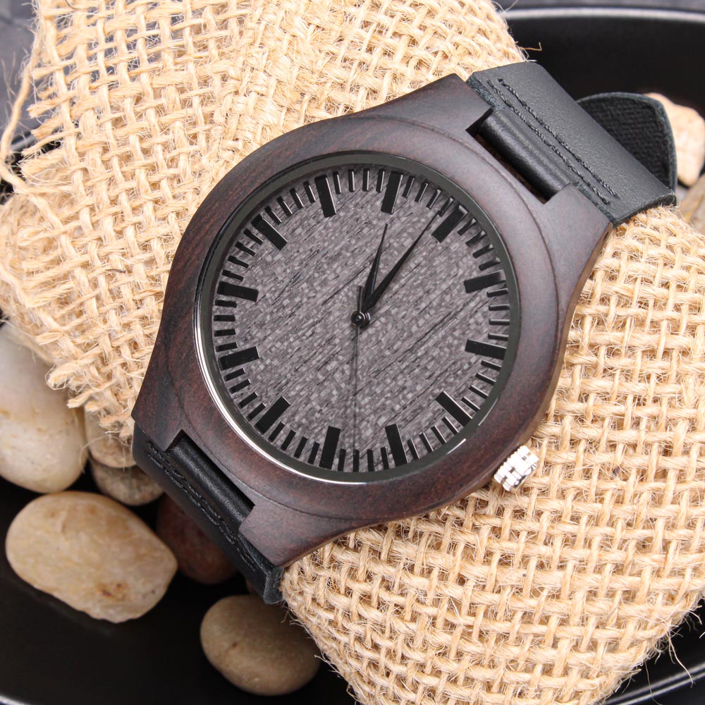 Papa If He Can't Fix it No One Can Engraved Wooden Watch