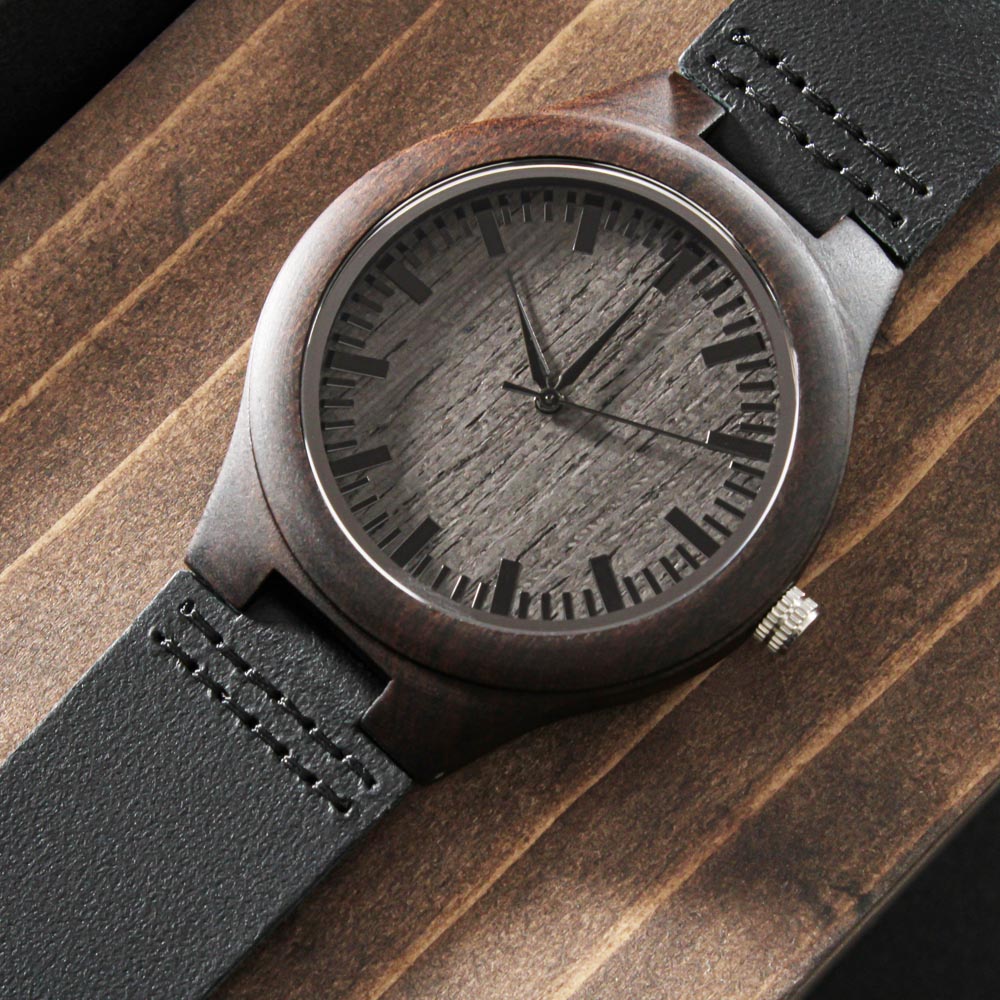 Man of God Husband Dad Grandpa Engraved Wooden Watch