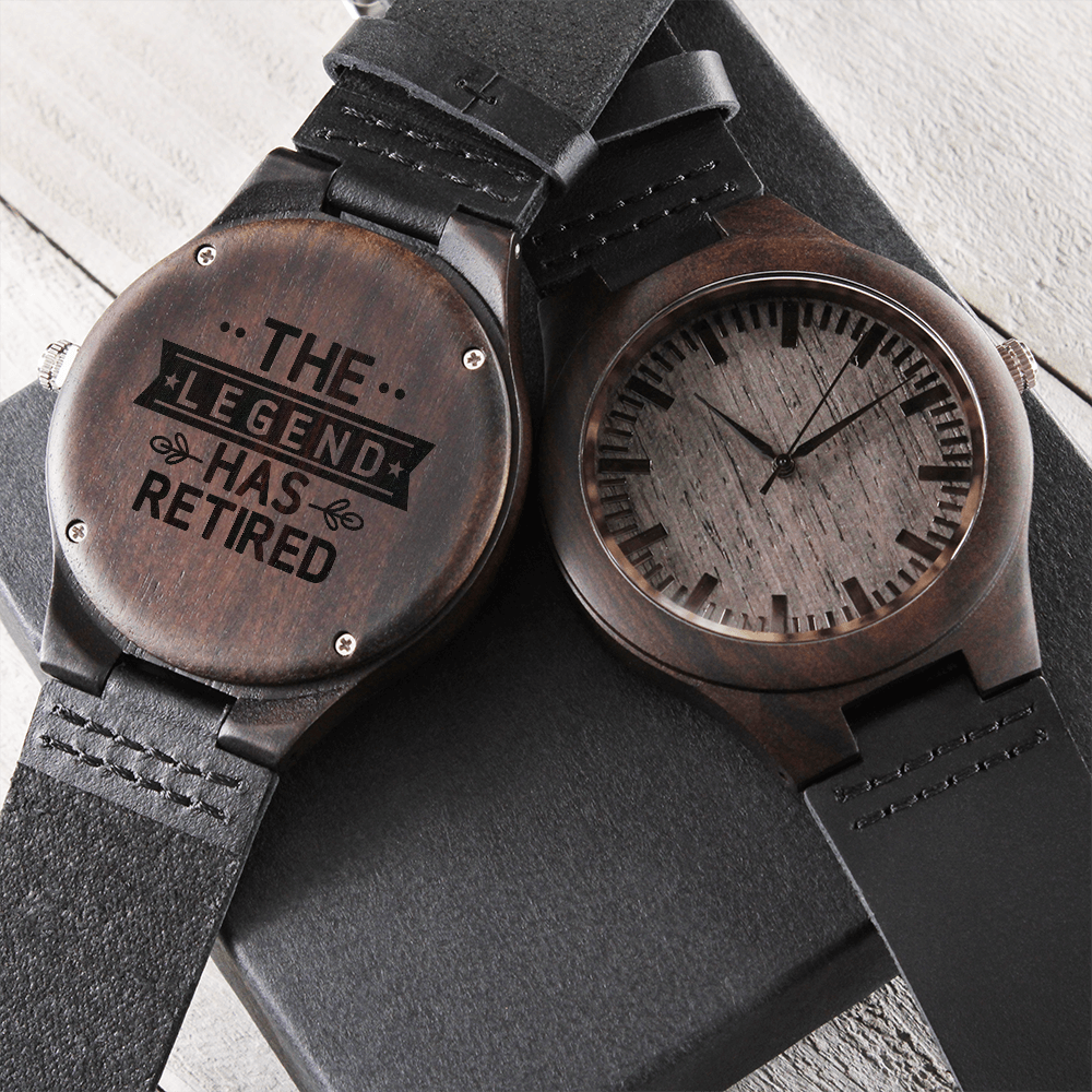 The Legend Has Retired Retirement Engraved Wooden Luxury Watch