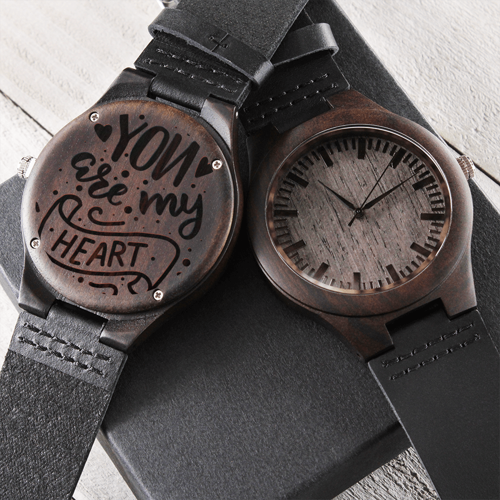 You Are My Heart Engraved Luxury Wooden Watch
