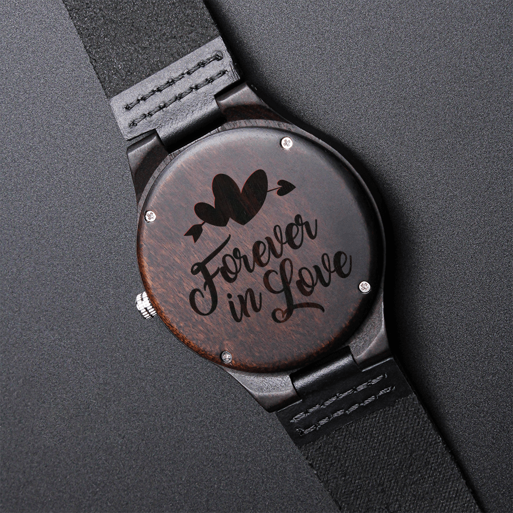 Forever in Love Engraved Luxury Wooden Watch
