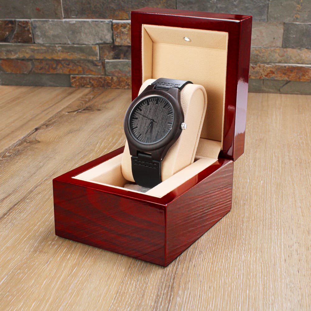 Biker Dad is Cooler Engraved Wooden Watch