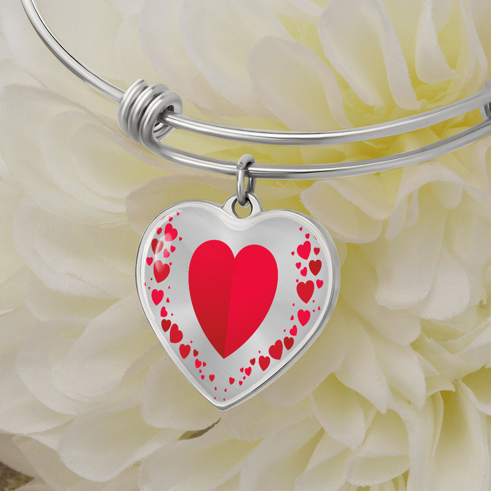 Heart Collage Heart Shaped Graphic Luxury Bracelet