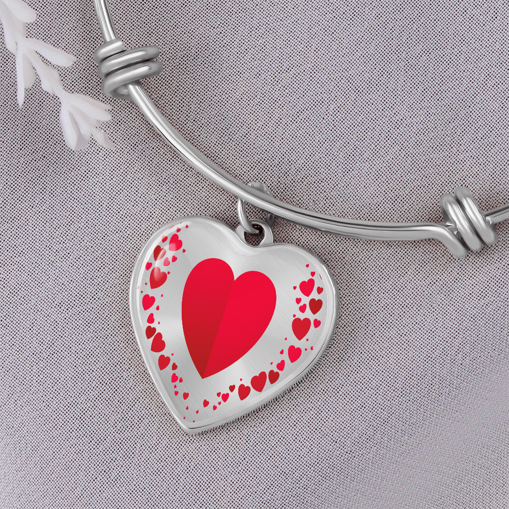 Heart Collage Heart Shaped Graphic Luxury Bracelet