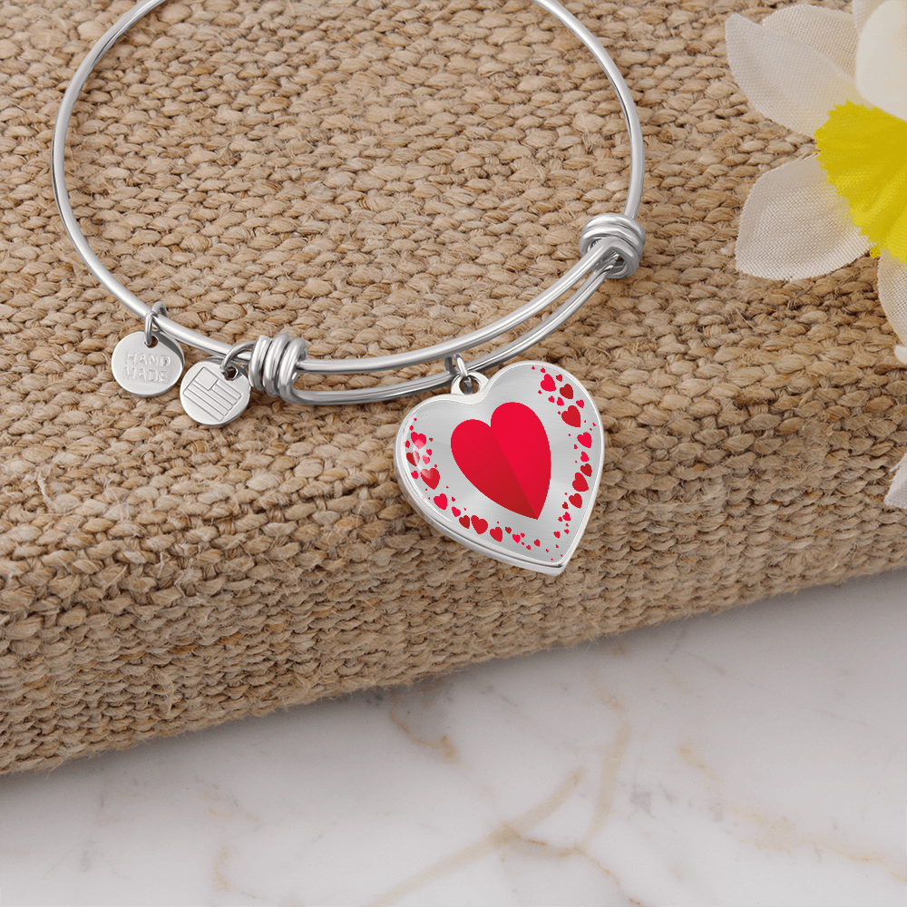 Heart Collage Heart Shaped Graphic Luxury Bracelet
