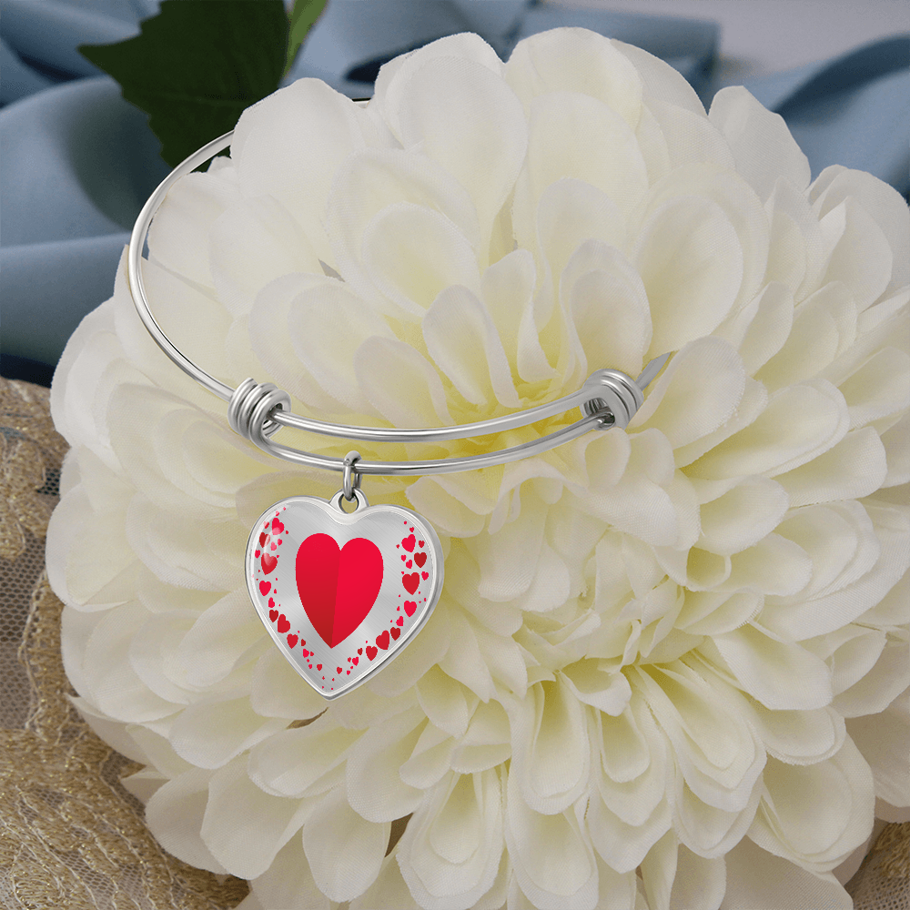 Heart Collage Heart Shaped Graphic Luxury Bracelet