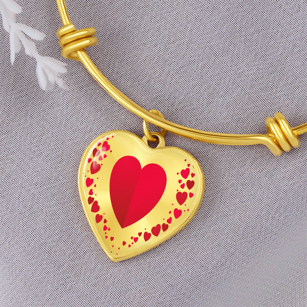 Heart Collage Heart Shaped Graphic Luxury Bracelet
