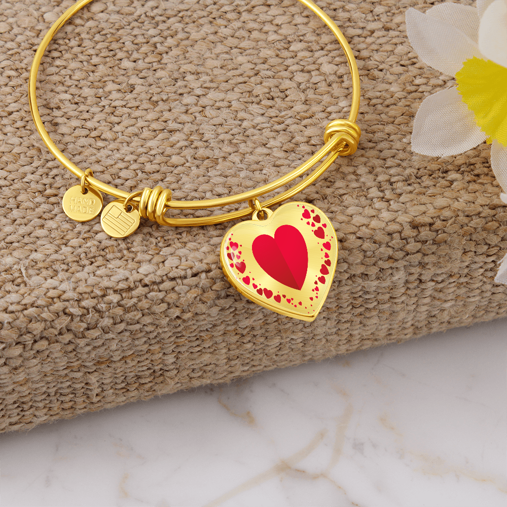 Heart Collage Heart Shaped Graphic Luxury Bracelet