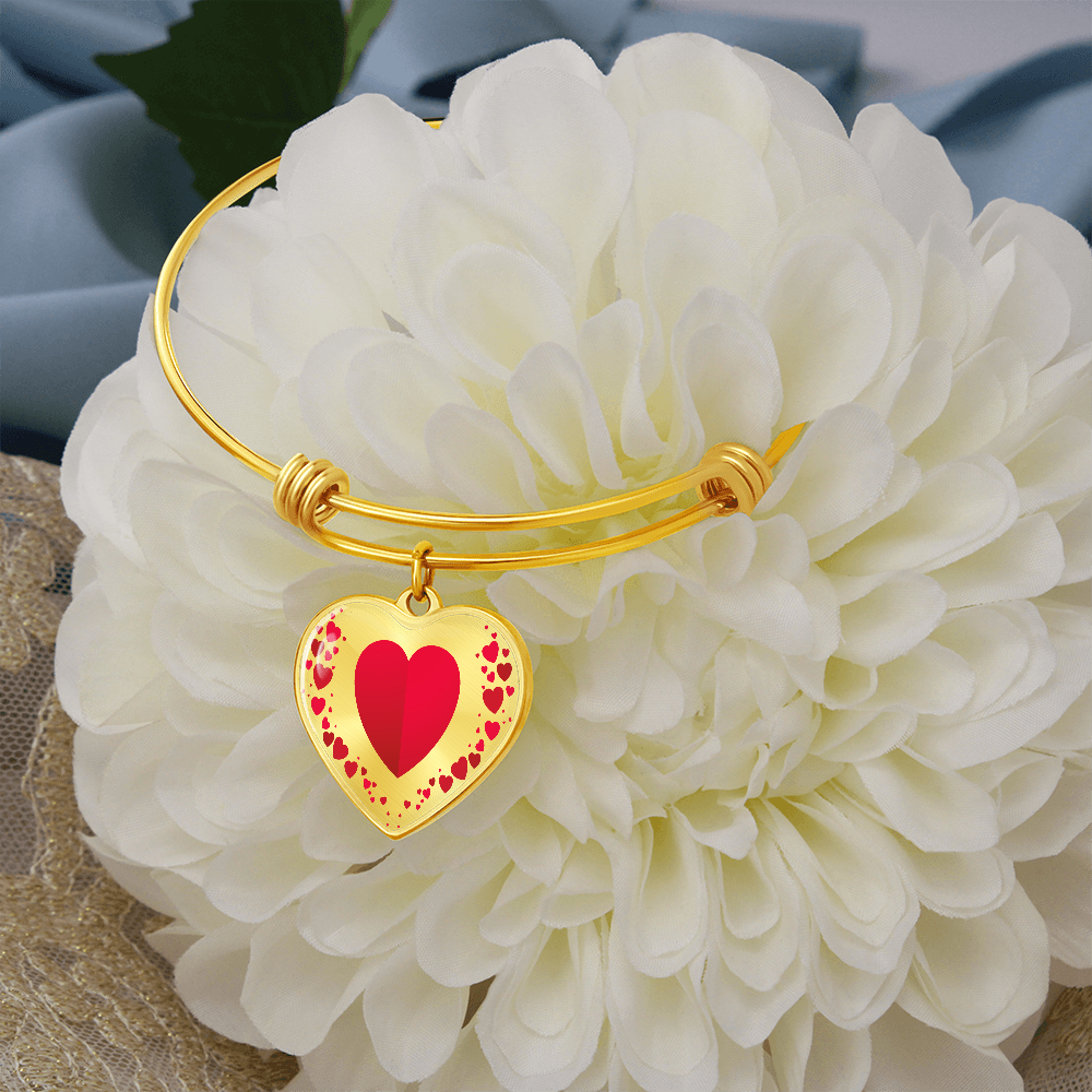Heart Collage Heart Shaped Graphic Luxury Bracelet
