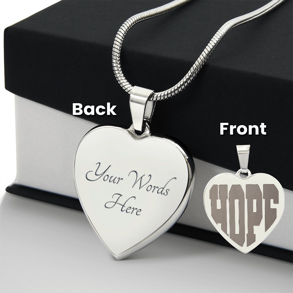 Heart Shaped Hope Engraved Heart Necklace