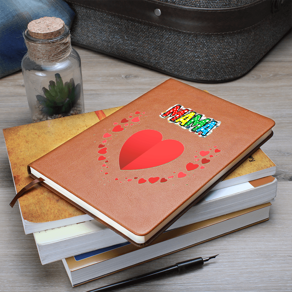 Mama with Hearts Graphic Leather Journal