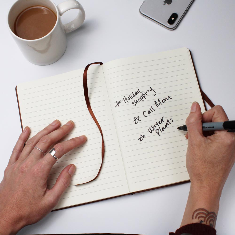 Happy Birthday to You Black Heart Graphic Leather Journal