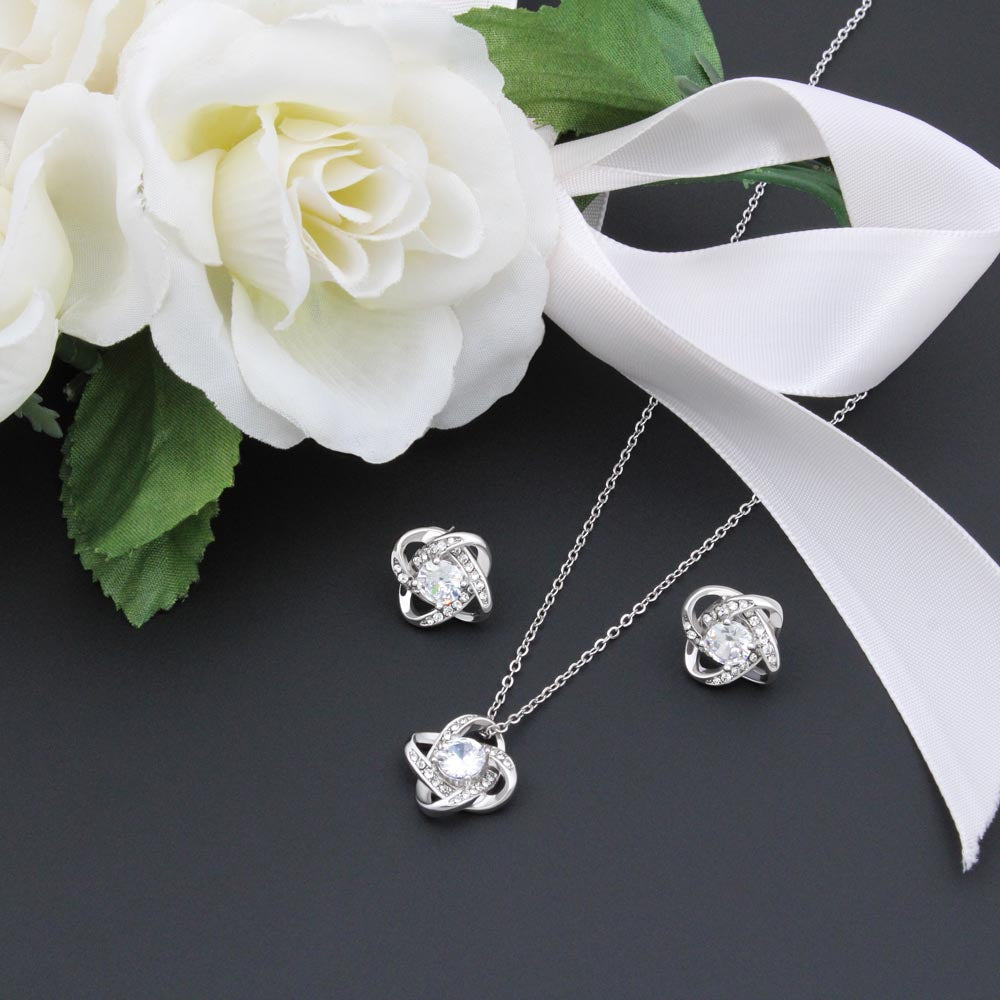 For My Daughter My Lifelong Friend Love Knot Earrings & Necklace Gift Set
