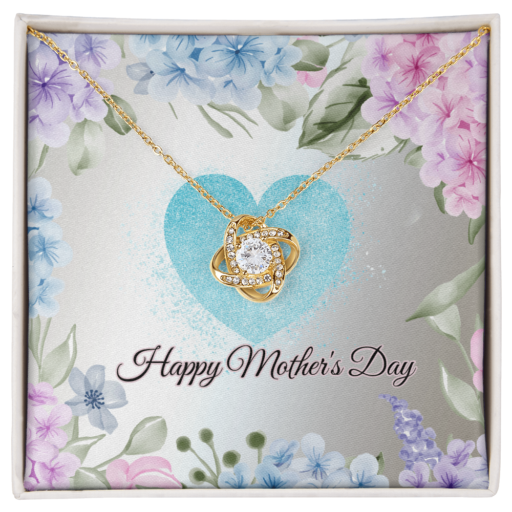 Pastel Happy Mother's Day Love Knot Necklace with Box