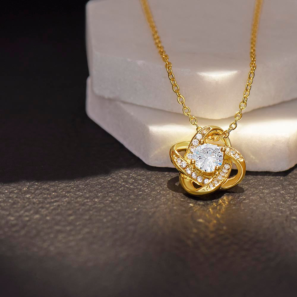 Pastel Happy Mother's Day Love Knot Necklace with Box
