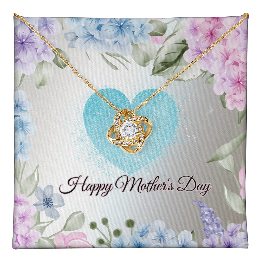 Pastel Happy Mother's Day Love Knot Necklace with Box