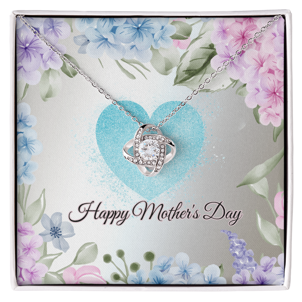 Pastel Happy Mother's Day Love Knot Necklace with Box