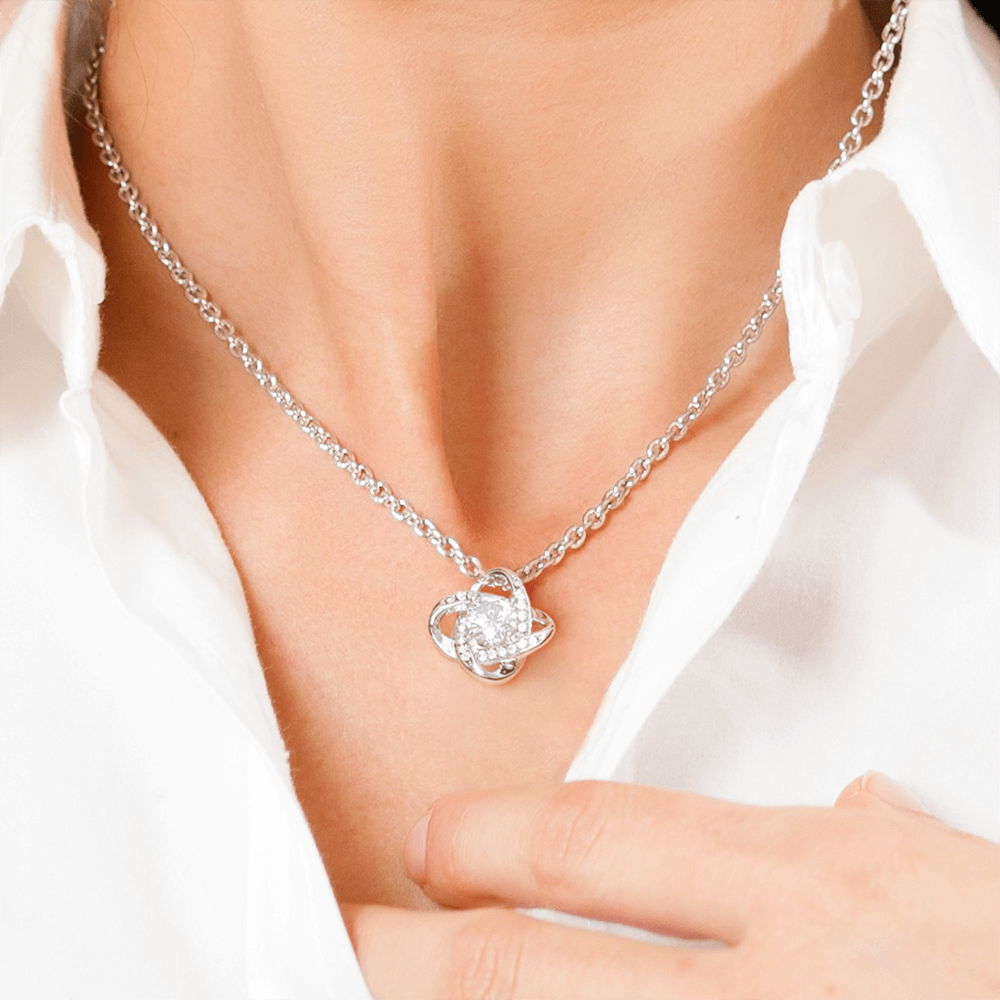 Happy Mother's Day From Your Daughter Love Knot Necklace with Card