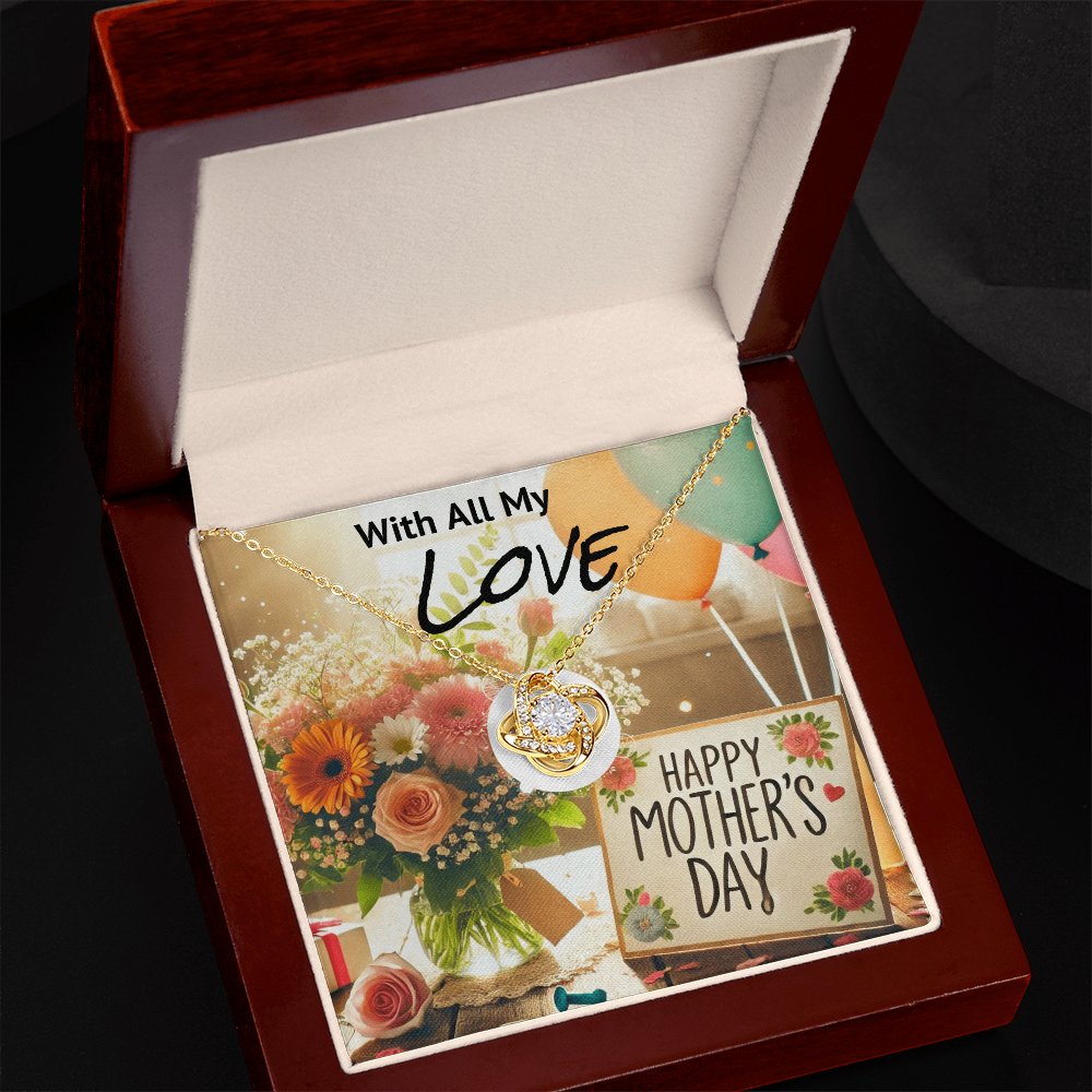 With All My Love Happy Mother's Day Love Knot Necklace
